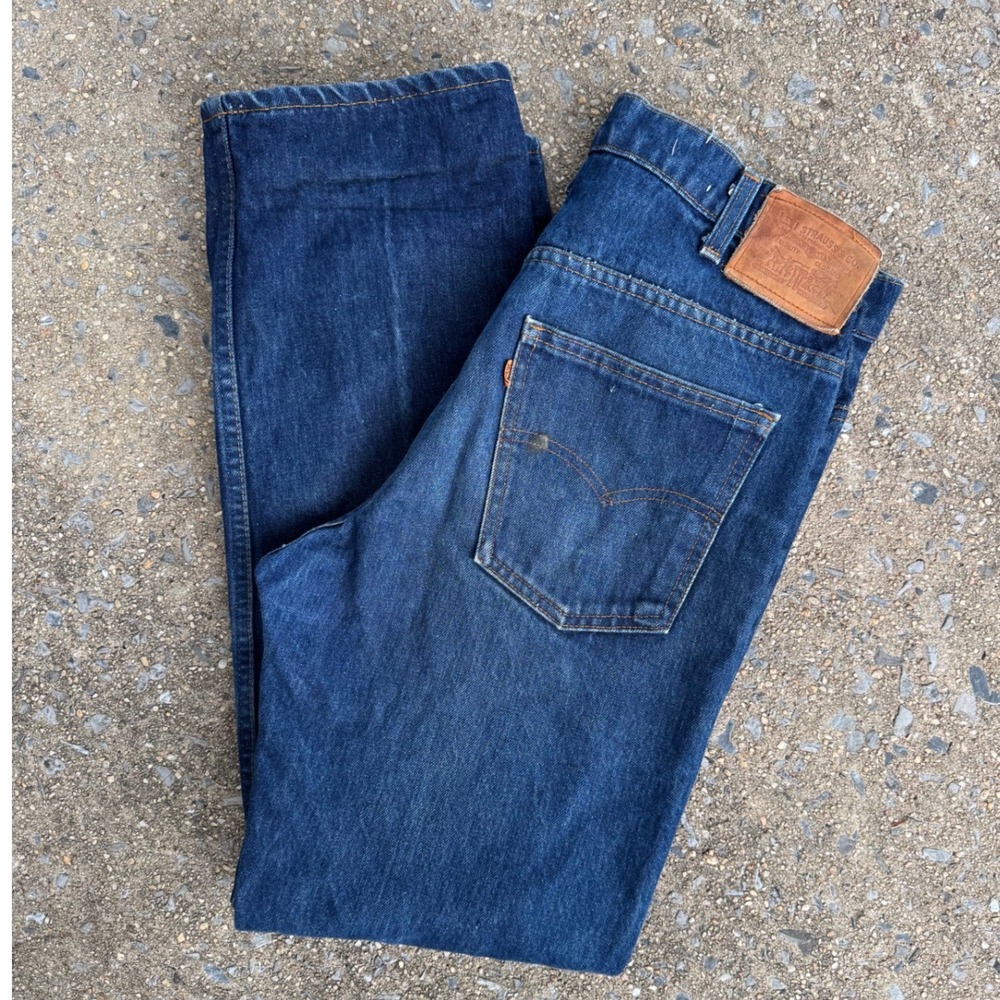 Vintage Levis Orange Tab Jeans Mens 32x29 Blue Straight Leg Denim Made in USA